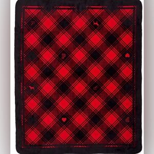 Victoria’s Secret PINK Cozy Red and Black Plaid Blanket